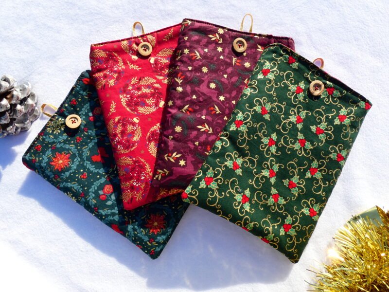 Protège-livre de poche de Noël et marque-page en option