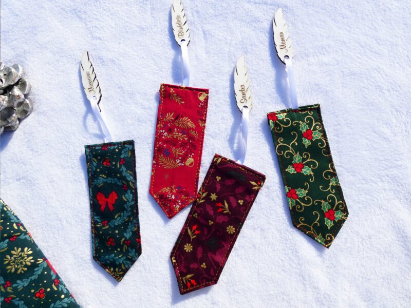 Marque-page en tissu personnalisé de Noël (seul)